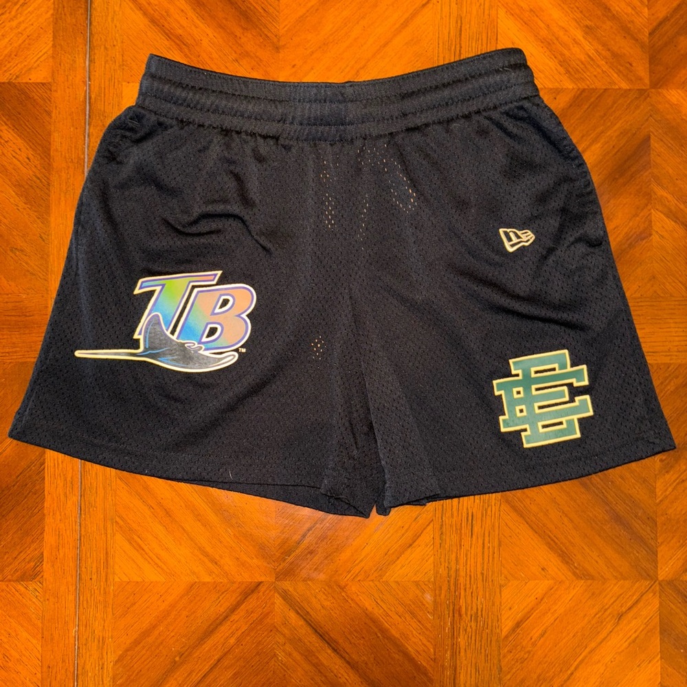 Devil Rays Black Athletic Mesh Shorts - image 1